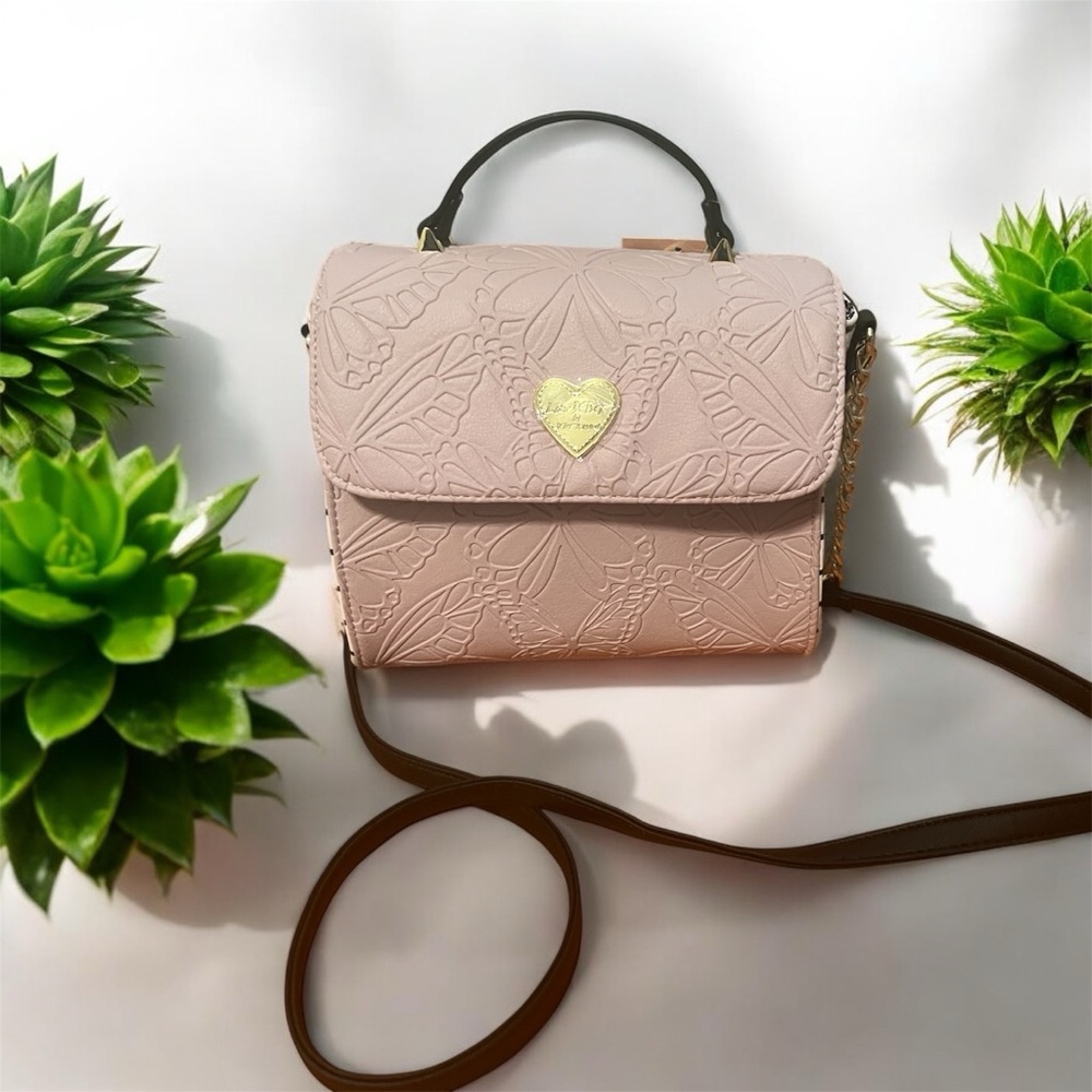 Betsey Johnson blushed stripe crossbody NWT